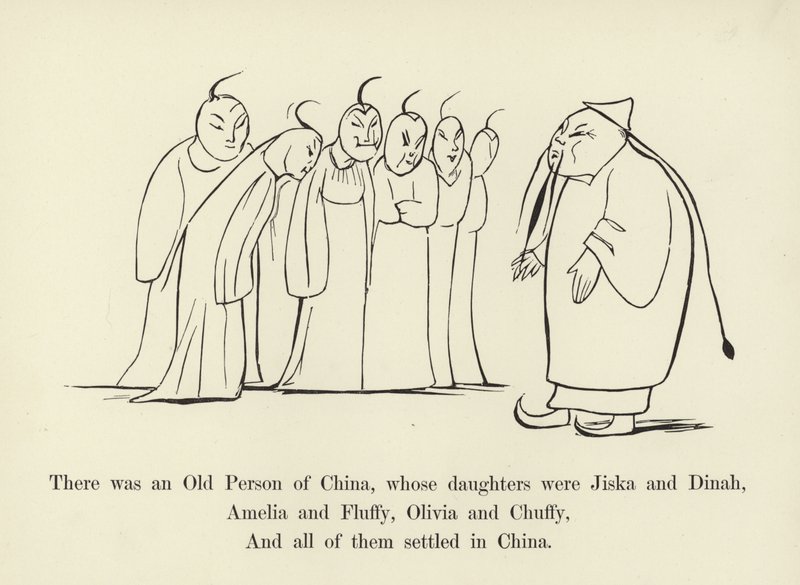 Había una Persona Mayor de China, cuyas hijas eran Jiska y Dinah de Edward Lear