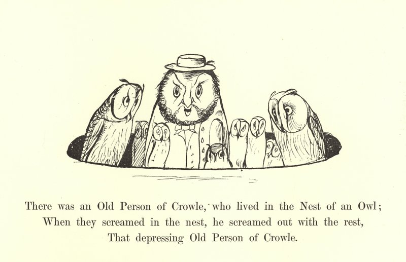 Había una anciana de Crowle, que vivía en el nido de un búho de Edward Lear
