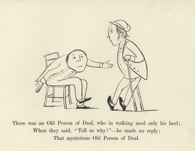 Había una persona mayor de Deal, que al caminar solo usaba su talón de Edward Lear