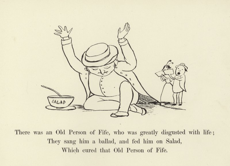 Había una persona mayor de Fife, que estaba muy disgustada con la vida de Edward Lear