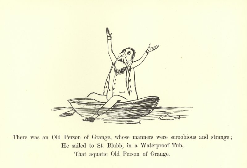 Había una persona mayor de Grange, cuyos modales eran extraños y raros de Edward Lear