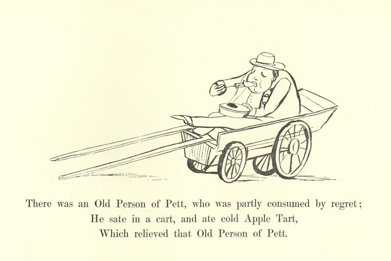 Había una persona mayor de Pett, que estaba parcialmente consumida por el arrepentimiento de Edward Lear