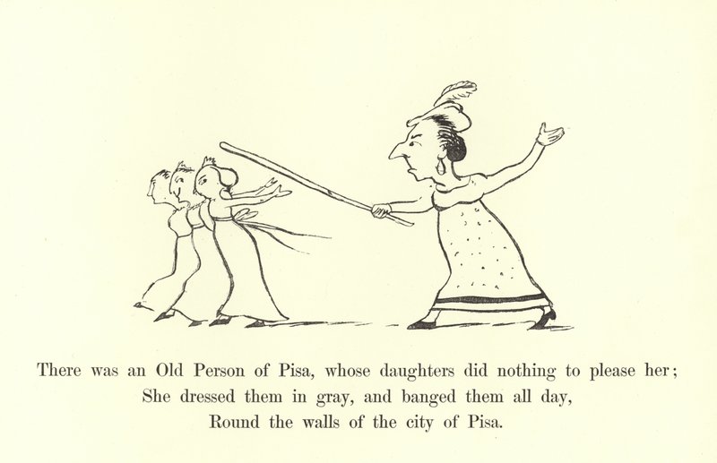 Había una anciana de Pisa, cuyas hijas no hacían nada para complacerla de Edward Lear