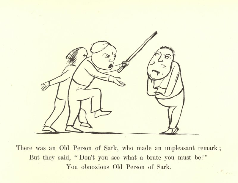 Había una Persona Mayor de Sark, que hizo un comentario desagradable de Edward Lear