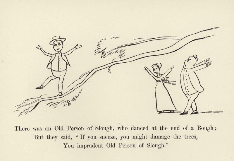 Había una persona mayor de Slough, que bailaba al final de una rama de Edward Lear