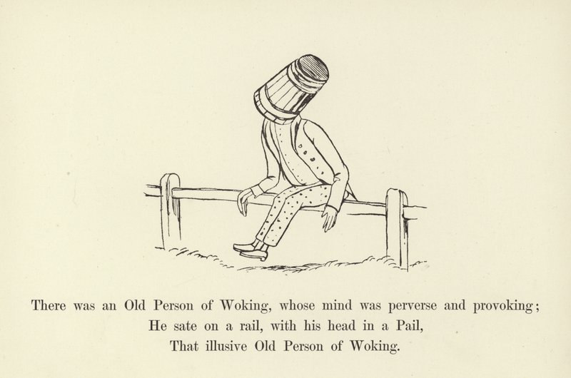 Había una persona mayor de Woking, cuya mente era perversa y provocadora de Edward Lear