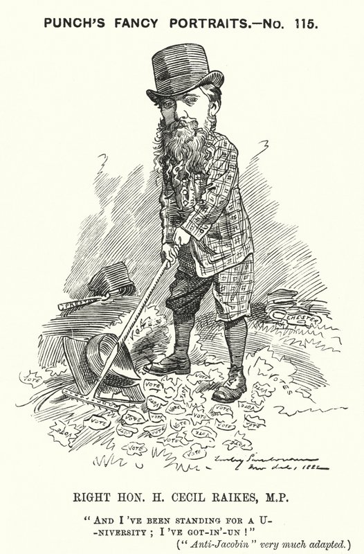 Caricatura de Punch: Henry Cecil Raikes, político conservador inglés (grabado) de Edward Linley (after) Sambourne