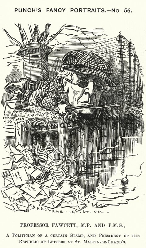 Caricatura de Punch: Henry Fawcett, político y economista inglés (grabado) de Edward Linley (after) Sambourne
