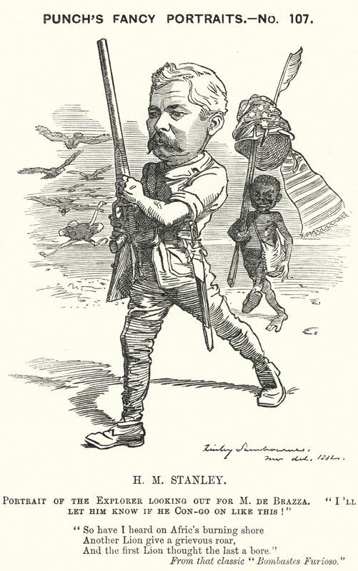 Caricatura de Punch: Henry Morton Stanley, periodista y explorador galés de Edward Linley (after) Sambourne