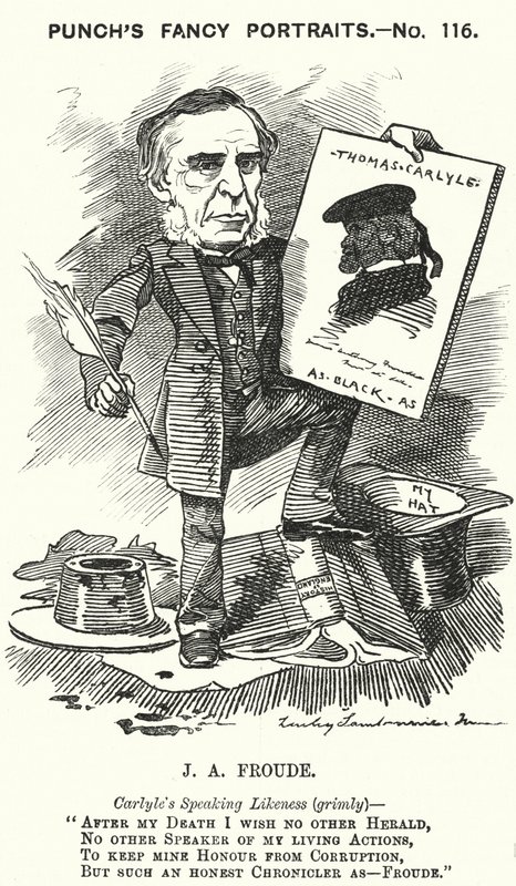 Caricatura de Punch: James Anthony Froude, historiador, novelista y biógrafo inglés (grabado) de Edward Linley (after) Sambourne