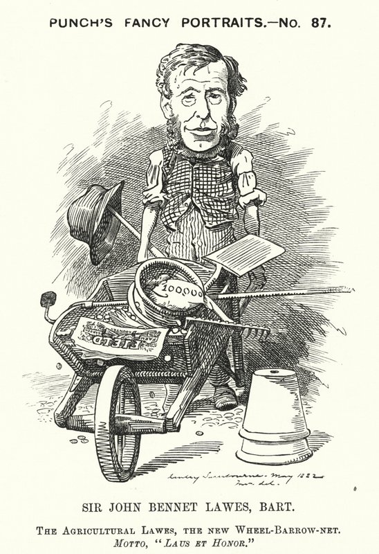 Caricatura de Punch: John Bennet Lawes, empresario y científico agrícola inglés (grabado) de Edward Linley (after) Sambourne