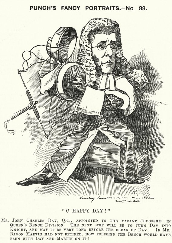 Caricatura de Punch: John Charles Day, abogado y juez inglés (grabado) de Edward Linley (after) Sambourne