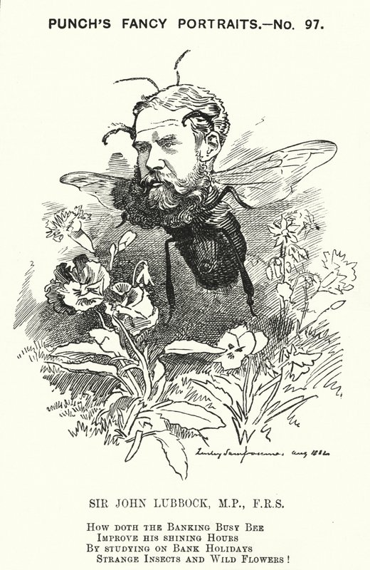 Caricatura de Punch: John Lubbock de Edward Linley (after) Sambourne