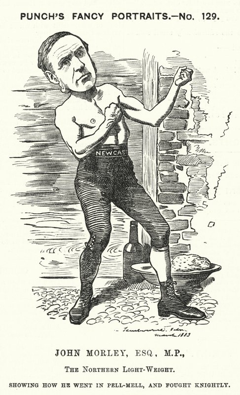 Caricatura de Punch: John Morley, político liberal inglés (grabado) de Edward Linley (after) Sambourne