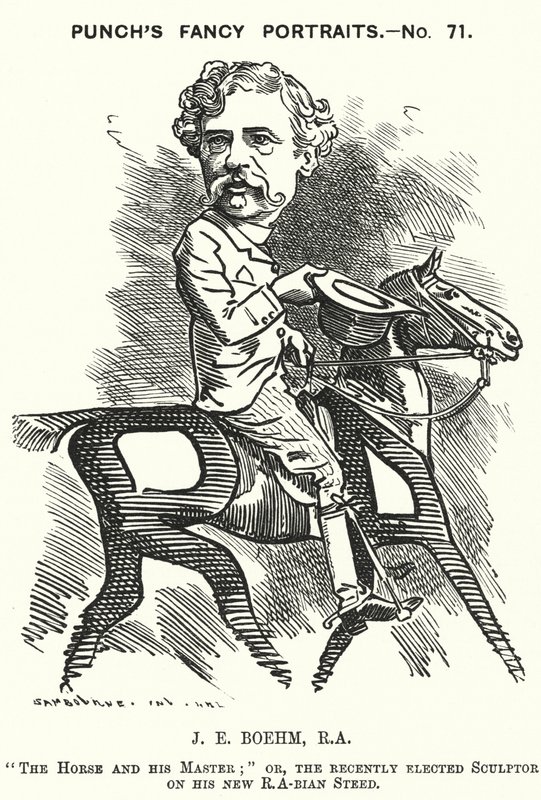 Caricatura de Punch: Joseph Edgar Boehm, escultor inglés de Edward Linley (after) Sambourne