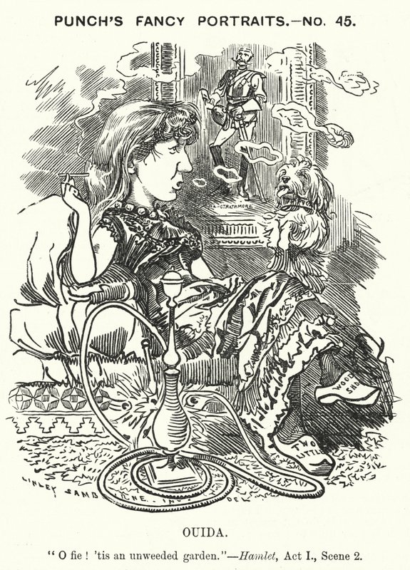 Caricatura de Punch: Ouida (Maria Louise Rame), novelista inglesa (grabado) de Edward Linley (after) Sambourne