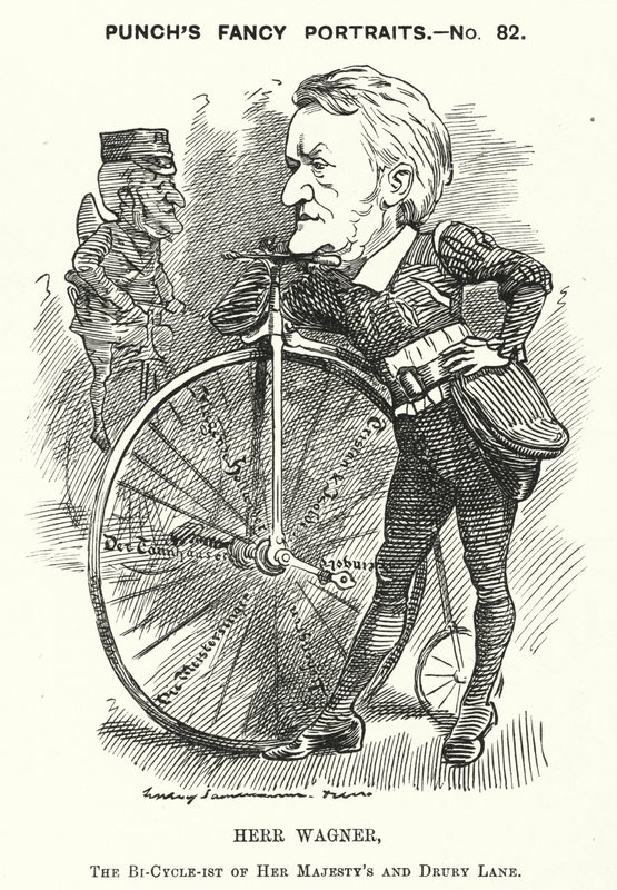 Caricatura de Punch: Richard Wagner, compositor alemán (grabado) de Edward Linley (after) Sambourne