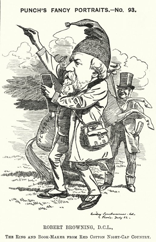 Caricatura de Punch: Robert Browning, poeta y dramaturgo inglés (grabado) de Edward Linley (after) Sambourne