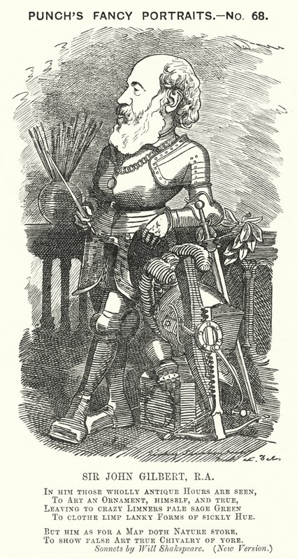 Caricatura de Punch: Sir John Gilbert, artista inglés (grabado) de Edward Linley (after) Sambourne