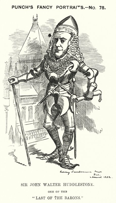 Caricatura de Punch: Sir John Walter Huddleston, abogado y juez inglés (grabado) de Edward Linley (after) Sambourne