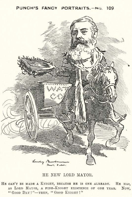 Caricatura de Punch: Sir Robert Fowler de Edward Linley (after) Sambourne