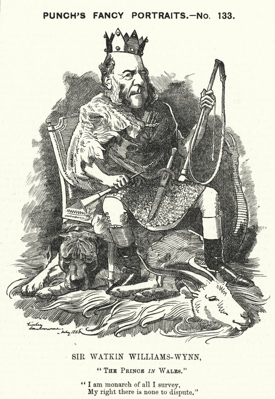 Caricatura de Punch: Sir Watkin Williams-Wynn, 6º Baronet, político conservador galés (grabado) de Edward Linley (after) Sambourne