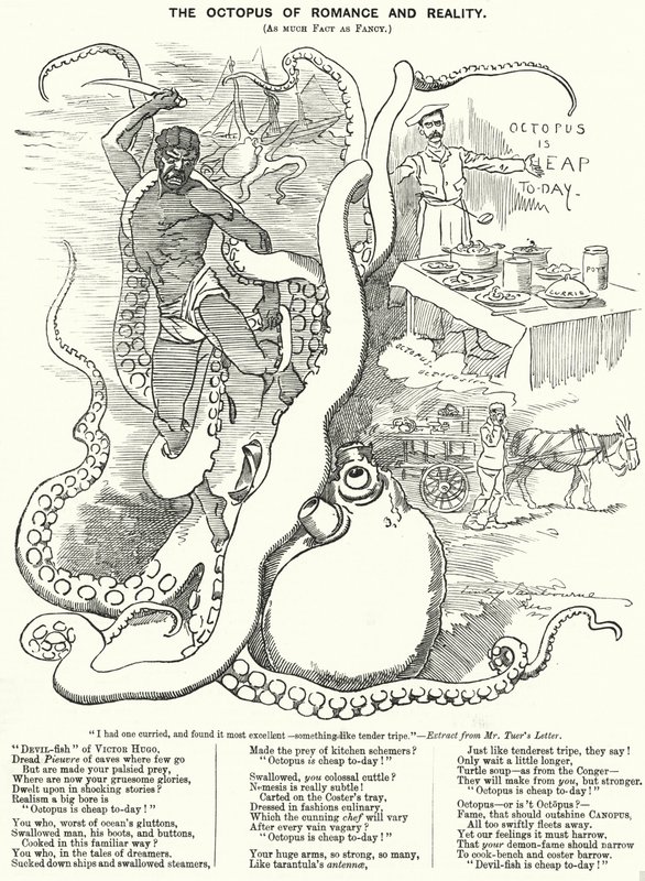 Caricatura de Punch: El pulpo del romance y la realidad (grabado) de Edward Linley (after) Sambourne