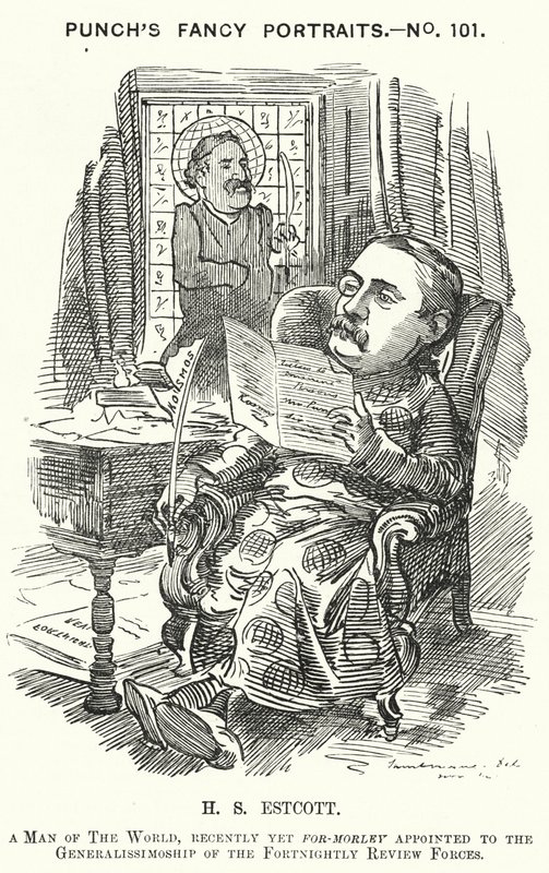 Caricatura de Punch: Thomas Hay Sweet Estcott, periodista y editor inglés de Edward Linley (after) Sambourne