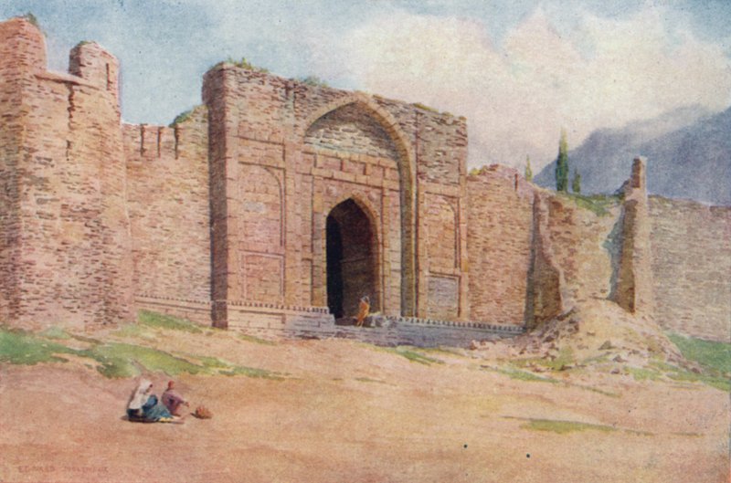 Puerta de la muralla exterior, Fuerte Hari Parbat, Srinagar de Edward Mary Joseph Molyneux