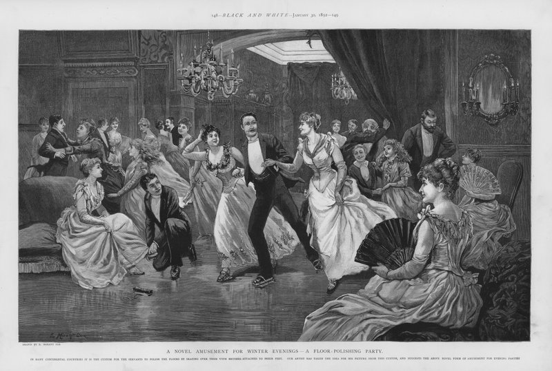 Una nueva diversión para las noches de invierno - una fiesta de pulido de suelos de Edward Morant Cox