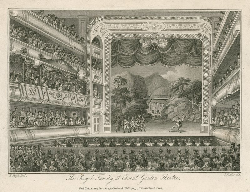 La Familia Real en el Teatro de Covent Garden, Londres de Edward Pugh