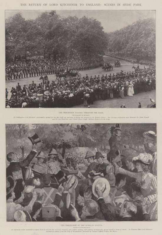 El regreso de Lord Kitchener a Inglaterra, escenas en Hyde Park de Edward Read