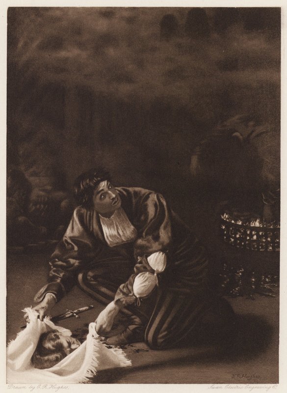 Il Pecorone: Día IX, Novela I, El maestro ladrón (lito) de Edward Robert Hughes