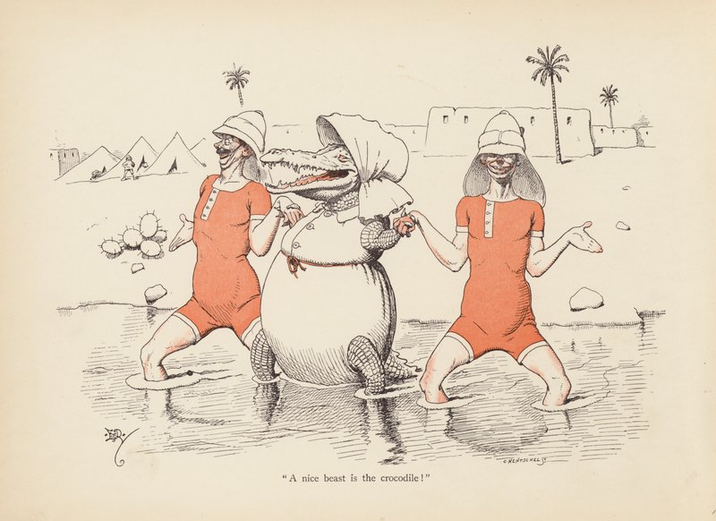 Tails with a Twist: El cocodrilo (litografia en color) de Edward Tennyson Reed