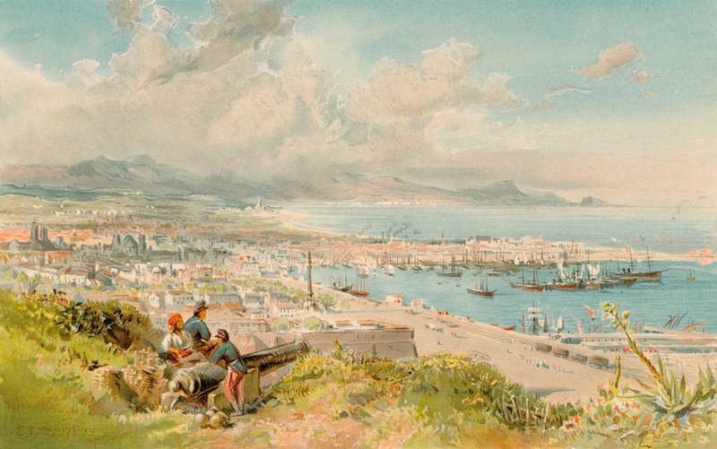 Barcelona, de Montjuich (litografia en color) de Edward Theodore Compton