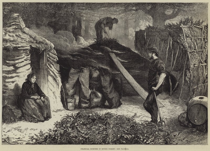 Carboneros en el bosque de Epping de Edwin Buckman
