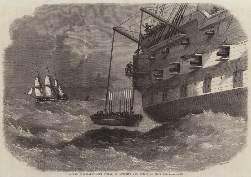 ¡Un hombre al agua!, Nuevo sistema de bajar y desprender botes de barcos de Edwin Weedon