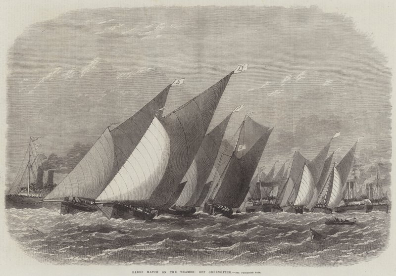 Competencia de barcazas en el Támesis, frente a Greenhithe de Edwin Weedon