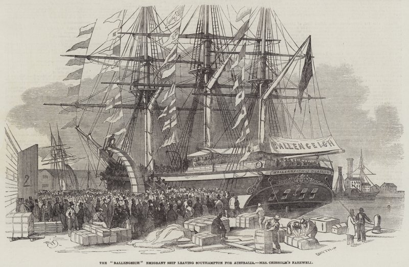 Partida del barco emigrante Ballengeich desde Southampton de Edwin Weedon