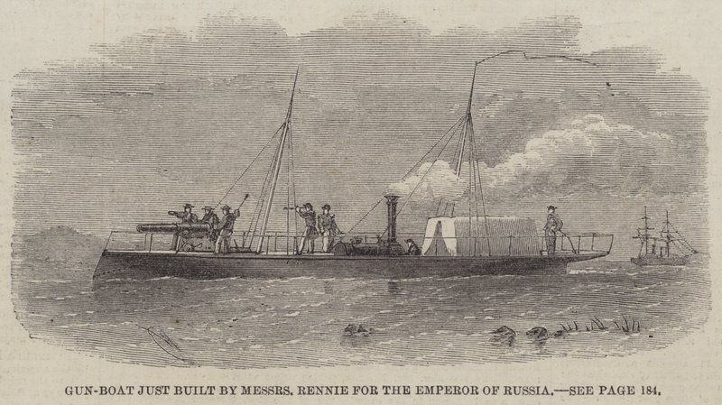 Cañonera recién construida por Messers Rennie para el Emperador de Rusia de Edwin Weedon