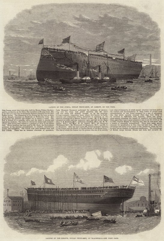 Lanzamientos de los barcos de tropas indias de Edwin Weedon