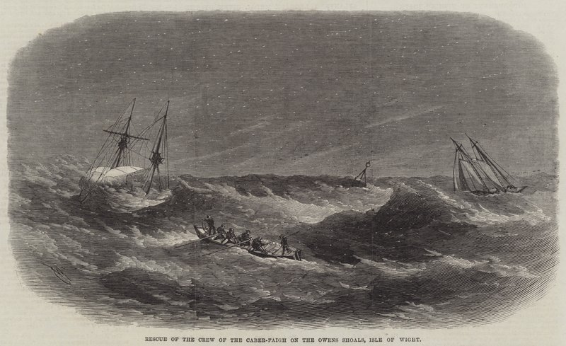 Rescate de la tripulación del Caber-Faigh en los Owens Shoals, Isla de Wight de Edwin Weedon