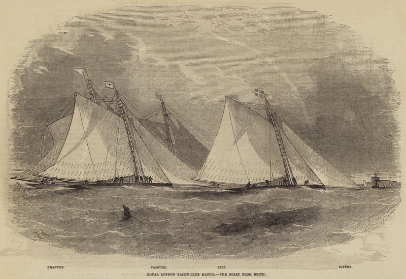 Competencia del Royal London Yacht Club, la salida desde Erith de Edwin Weedon