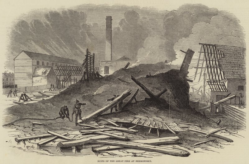 Ruinas del Gran Incendio en Bermondsey de Edwin Weedon