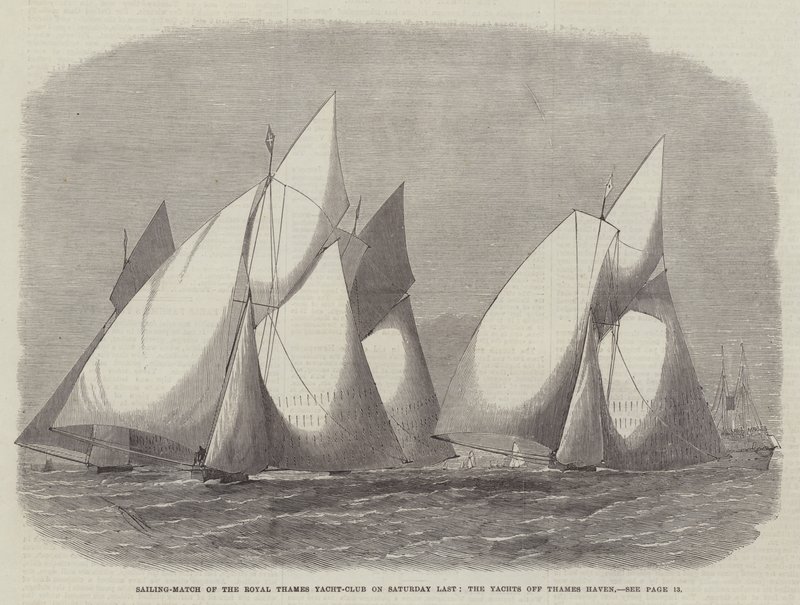 Competencia de Vela del Royal Thames Yacht-Club el Sábado Pasado, los Yates frente a Thames Haven de Edwin Weedon
