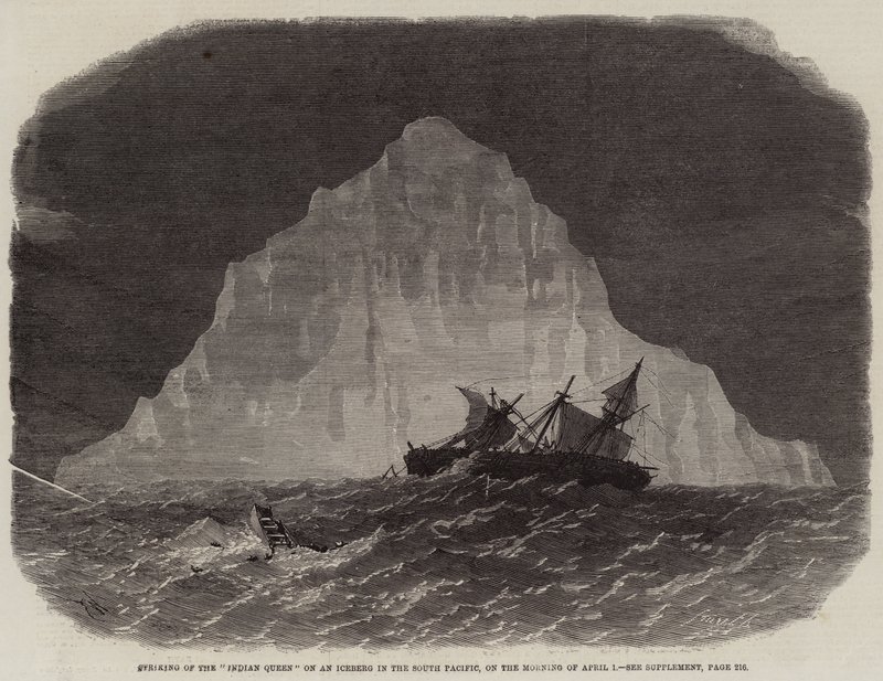 El Hundimiento de la Reina India en un Iceberg en el Pacífico Sur, en la Mañana del 1 de Abril de Edwin Weedon
