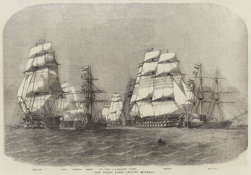 La Flota Báltica saliendo de Spithead de Edwin Weedon