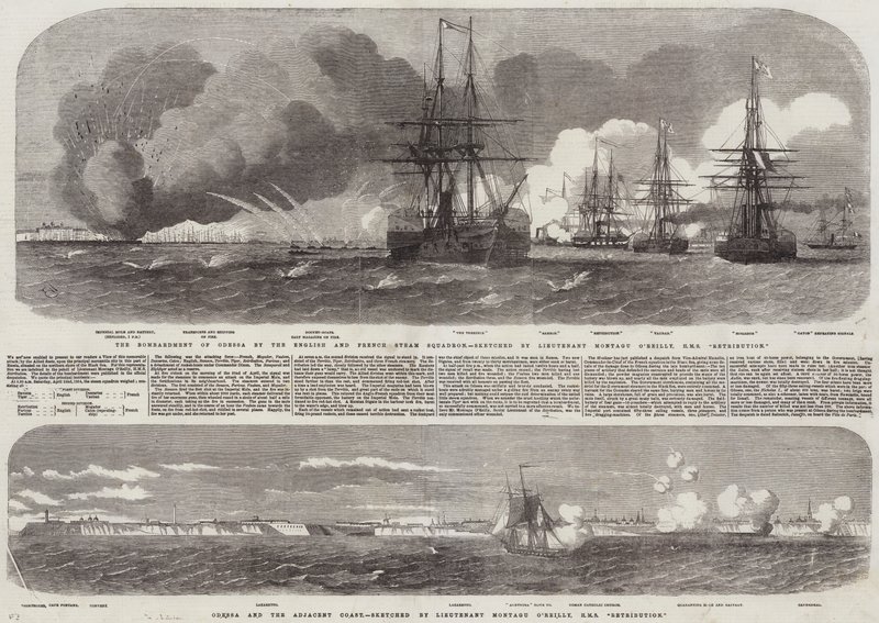 El Bombardeo de Odesa por el Escuadrón de Vapor Inglés y Francés de Edwin Weedon