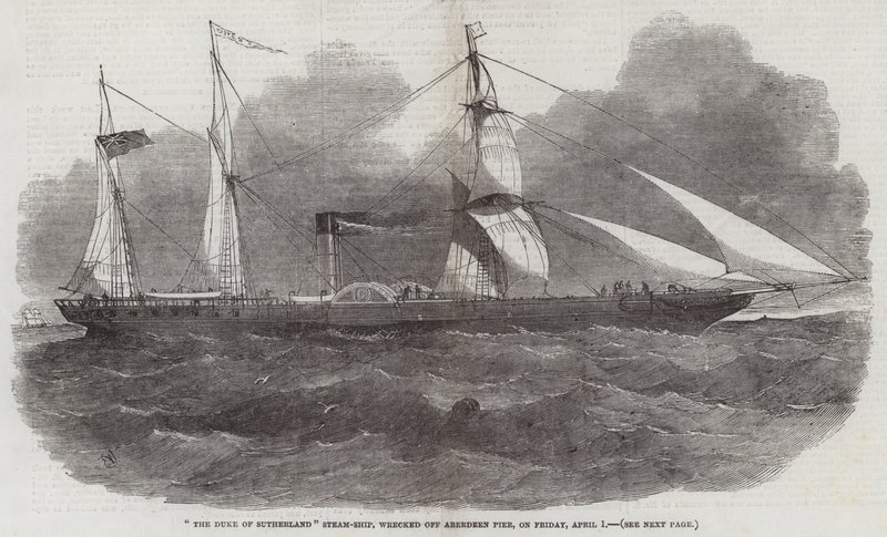 El barco de vapor Duke of Sutherland, naufragado frente al muelle de Aberdeen, el viernes 1 de abril de Edwin Weedon