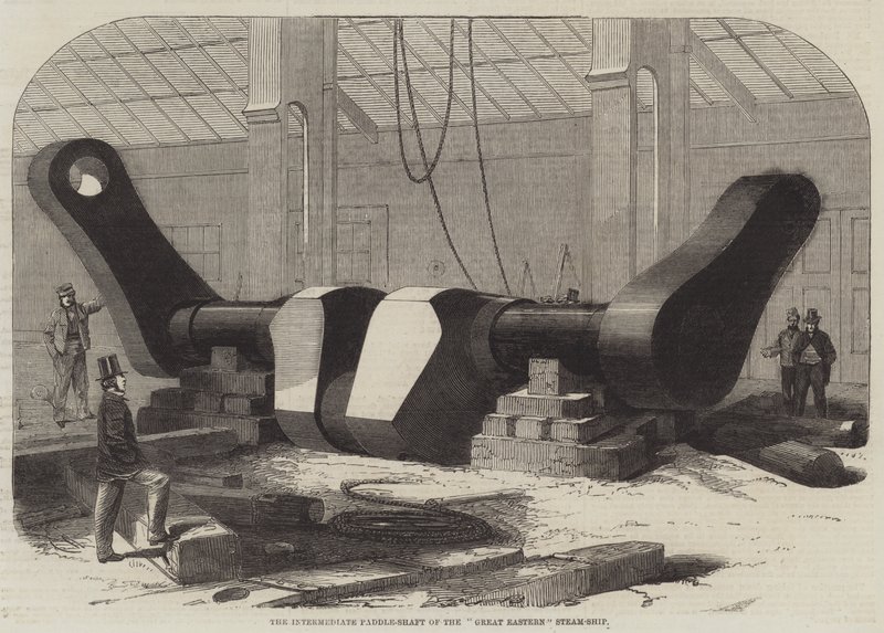 El eje de la paleta intermedia del Gran Barco de Vapor del Este de Edwin Weedon